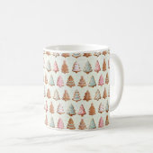 ピンクのクリスマス コーヒーマグカップ (正面右)