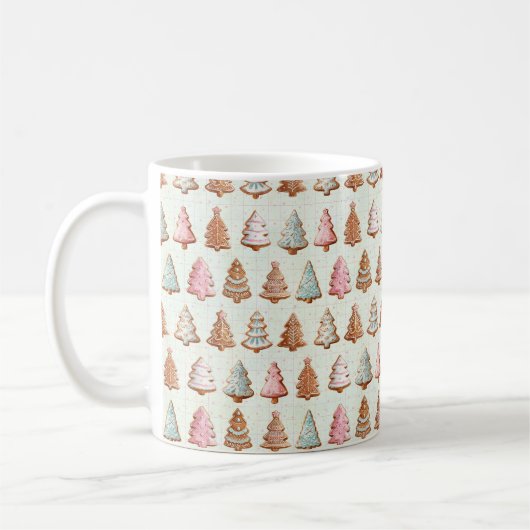 ピンクのクリスマス コーヒーマグカップ (左)