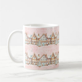 ピンクのクリスマス コーヒーマグカップ