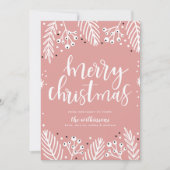 ピンクのクリスマス シーズンカード (正面)