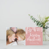 ピンクのクリスマス シーズンカード (スタンド正面)