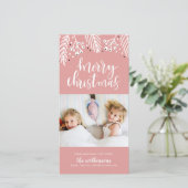 ピンクのクリスマス シーズンカード (スタンド正面)