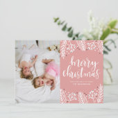 ピンクのクリスマス シーズンカード (スタンド正面)