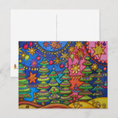 ピンクのクリスマス シーズンポストカード (正面/裏面)