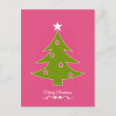 ピンクのクリスマス シーズンポストカード (正面)