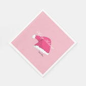 ピンクのクリスマス スタンダードランチョンナプキン (角)