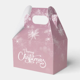 ピンクのクリスマス スノーフレーク ホリデー フェイバーボックス