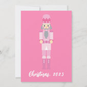 ピンクのクリスマス・ナッツクラッカー・パーティー 招待状 (裏面)