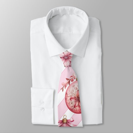 ピンクのクリスマス ネクタイ (タイ)