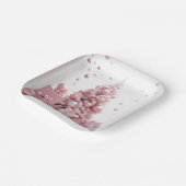 ピンクのクリスマス ペーパープレート (傾斜あり)