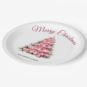 ピンクのクリスマス ペーパープレート (アングル)