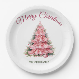 ピンクのクリスマス ペーパープレート