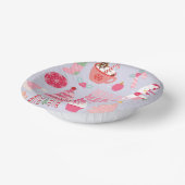 ピンクのクリスマス ペーパーボウル (傾斜あり)