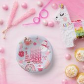 ピンクのクリスマス ペーパーボウル (パーティー)