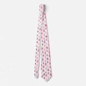 ピンクのクリスマス ホリデーツリー ネクタイ (裏面)