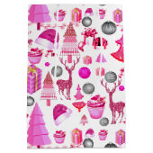 ピンクのクリスマス ミディアムペーパーバッグ (裏面)