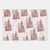 ピンクのクリスマス ラッピングペーパーシート (正面2)