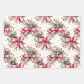 ピンクのクリスマス ラッピングペーパーシート (正面2)