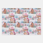 ピンクのクリスマス ラッピングペーパーシート (正面2)