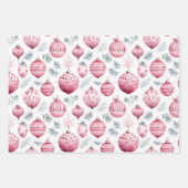 ピンクのクリスマス ラッピングペーパーシート (正面2)