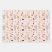 ピンクのクリスマス ラッピングペーパーシート (正面2)