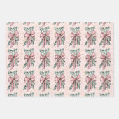 ピンクのクリスマス ラッピングペーパーシート (正面3)