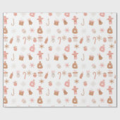 ピンクのクリスマス ラッピングペーパー (フラット)