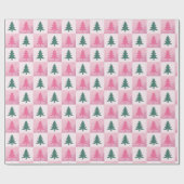 ピンクのクリスマス ラッピングペーパー (フラット)