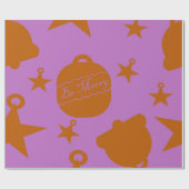 ピンクのクリスマス ラッピングペーパー (フラット)