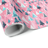 ピンクのクリスマス ラッピングペーパー (ロールコーナー)