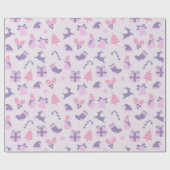 ピンクのクリスマス ラッピングペーパー (フラット)