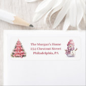 ピンクのクリスマス ラベル (インサイチュ)