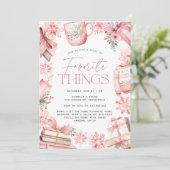 ピンクのクリスマス |休日お気に入りののパーティー 招待状 (スタンド正面)