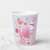 ピンクのクリスマス 紙コップ (裏面)