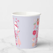 ピンクのクリスマス 紙コップ (左)