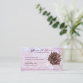 ピンクのクリーニングのサービス業カード 名刺 (スタンド正面)