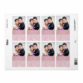 ピンクのクリームの渦巻き写真のウェディングラベル ラベル (フルシート)