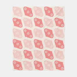 ピンクのクリーム楕円の円の幾何モダンパターン フリースブランケット