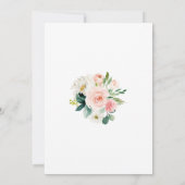 ピンクのクリーム色の花のオーバルフレーム 初聖体拝領 招待状 (裏面)