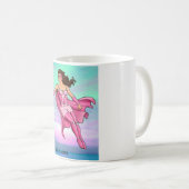 ピンクのクルセーダーの浮遊マグ コーヒーマグカップ (正面右)