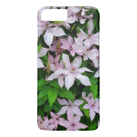 ピンクのクレマチス 花柄 スマホケース Case-Mate iPhoneケース (裏面)