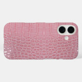 ピンクのクロコダイルレザーの美学 Case-Mate iPhoneケース (裏面 (横))