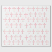 ピンクのクロスギフトラップ ラッピングペーパー (フラット)