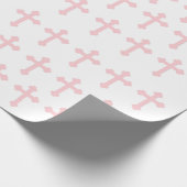 ピンクのクロスギフトラップ ラッピングペーパー (角)