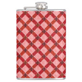 ピンクのクロスタータンチェックの格子柄と軽い粗いレリーフ、 浮き彫りのTh フラスク (正面)