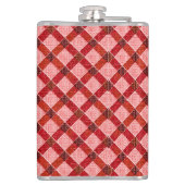 ピンクのクロスタータンチェックの格子柄と軽い粗いレリーフ、 浮き彫りのTh フラスク (裏面)