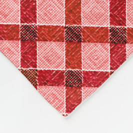 ピンクのクロスタータンチェックの格子柄と軽い粗いレリーフ、 浮き彫りのTh フリースブランケット