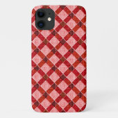 ピンクのクロスタータンチェックの格子柄と軽い粗いレリーフ、 浮き彫りのTh Case-Mate iPhoneケース (裏面)