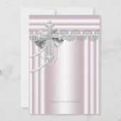 ピンクのクロス写真 ファーストコミュニオン 招待状 (裏面)