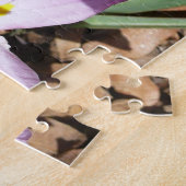 ピンクのクロッカス 春の花 ジグソーパズル (側面)